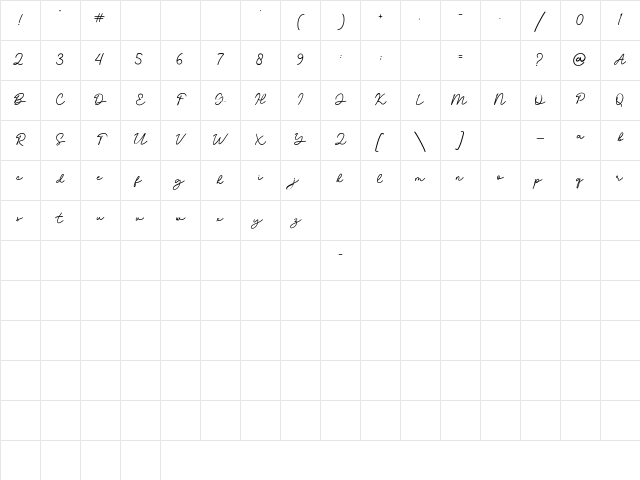 Devinta Regular Character Map Devinta Regular Character Map