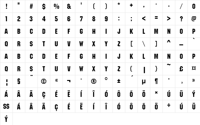 Machine Itc D EE Regular Character Map