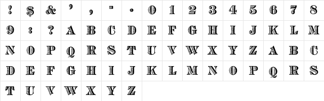 Archive Copperplate Head Regular Character Map