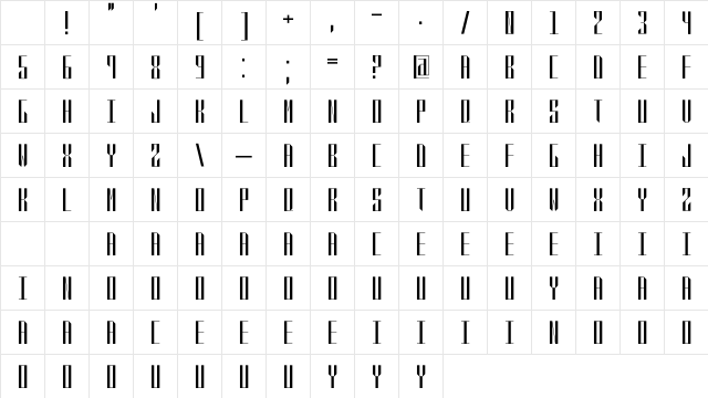 QVR Sharp Display Regular Character Map QVR Sharp Display Regular Character Map