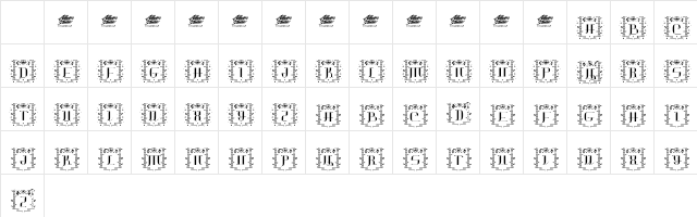 Jianshi Chinese Monogram Regular Character Map