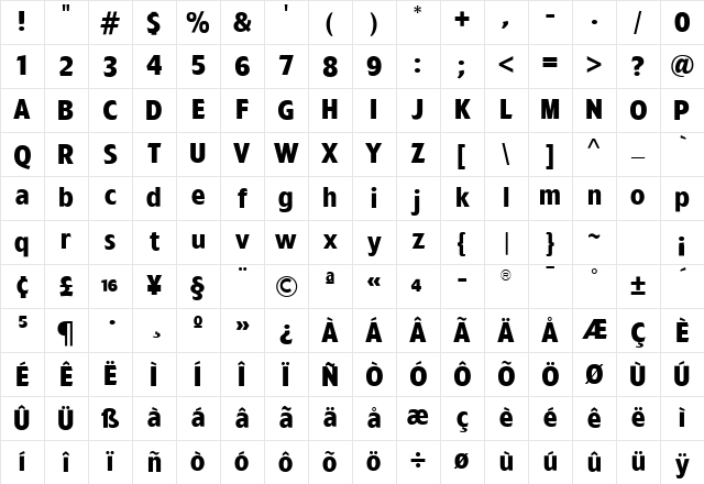 TFForeverTwo Bold Character Map TFForeverTwo Bold Character Map