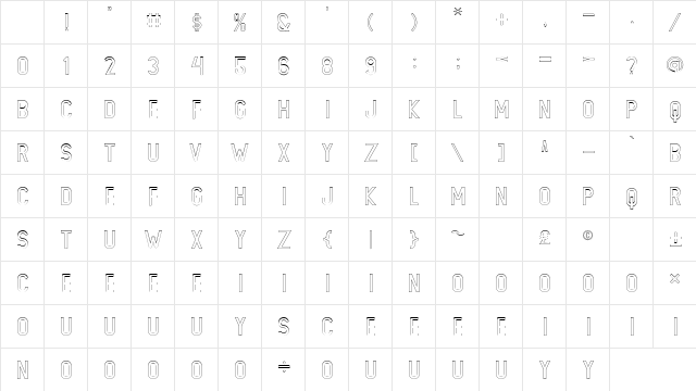LIONELLO Stroke Character Map