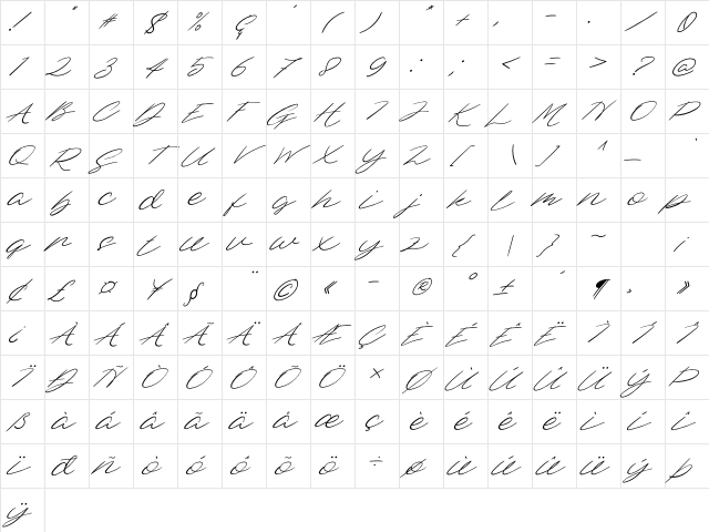 Dellafina Street Italic Regular Character Map Dellafina Street Italic Regular Character Map