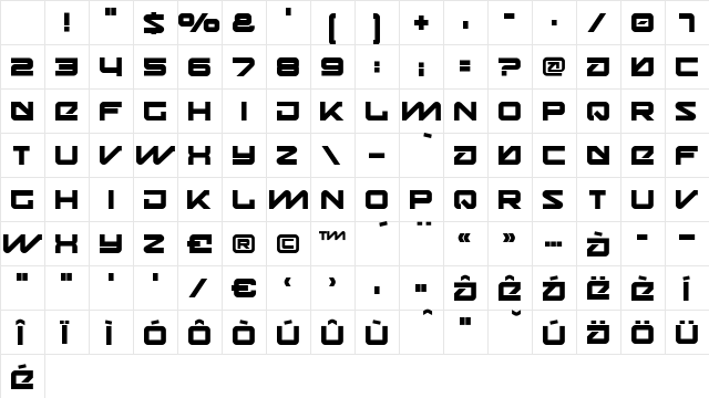 Onky Regular Character Map Onky Regular Character Map