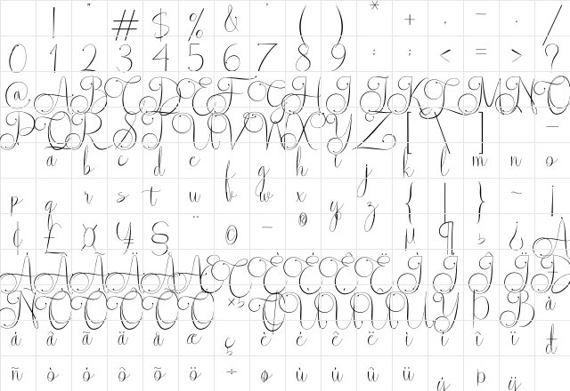 Veilland Regular Character Map Veilland Regular Character Map
