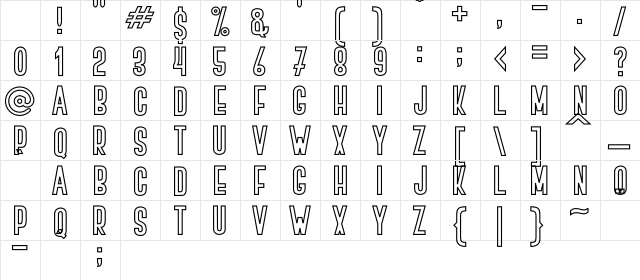 BOVEN 4 Regular Character Map
