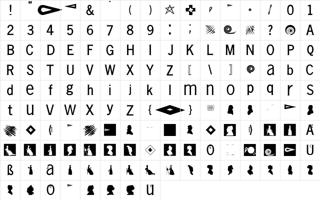 VollkegelSerif Regular Character Map