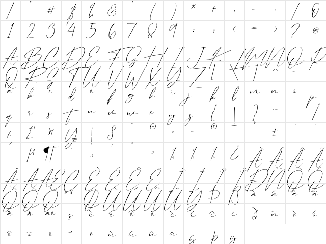 Santa Fe Spring - Personal Use Regular Character Map Santa Fe Spring - Personal Use Regular Character Map
