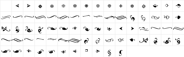 Ornements ADF Regular Character Map Ornements ADF Regular Character Map