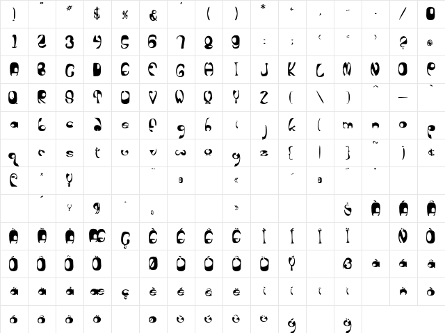 Huevo Regular Character Map Huevo Regular Character Map