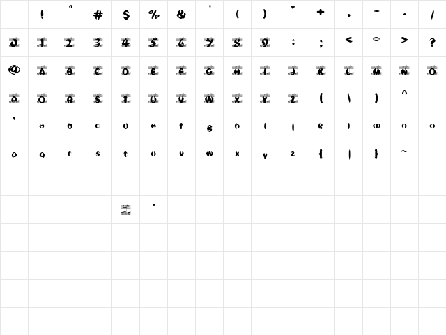 ZaftigOne Regular Character Map ZaftigOne Regular Character Map