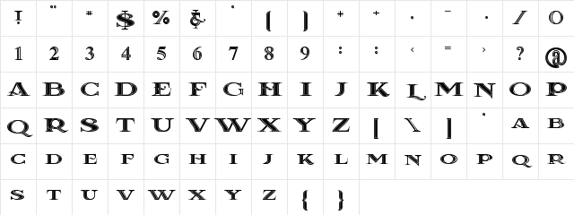 La coste inline Regular Character Map