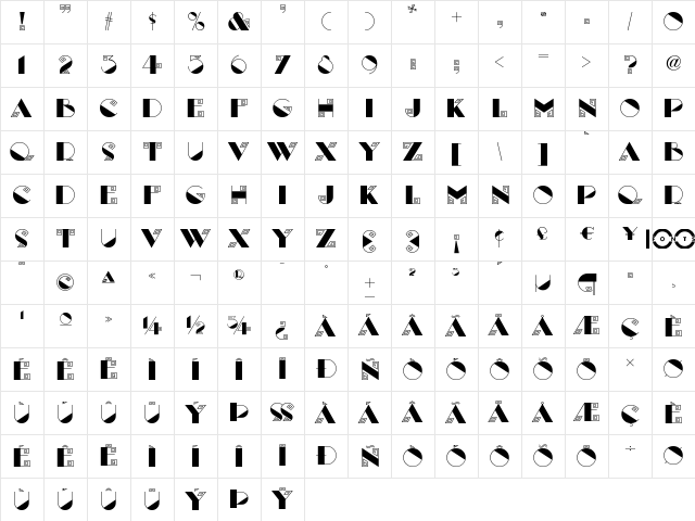 Labyrinth NF Regular Character Map Labyrinth NF Regular Character Map