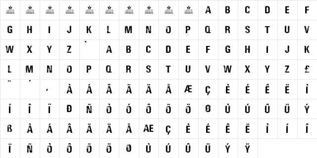 LOUD AND CLEAR PERSONAL USE Regular Character Map LOUD AND CLEAR PERSONAL USE Regular Character Map