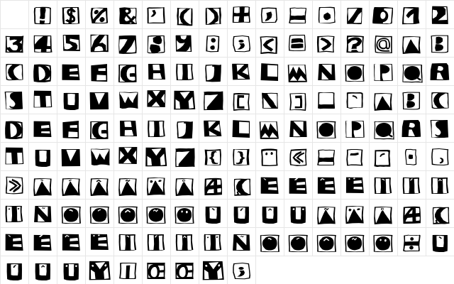 Stempel LT Std 1 Regular Character Map Stempel LT Std 1 Regular Character Map