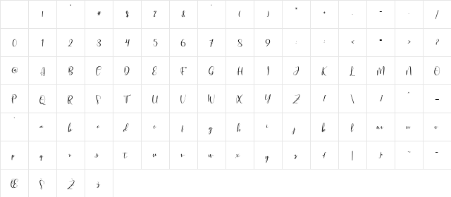 biglittle script Regular Character Map biglittle script Regular Character Map