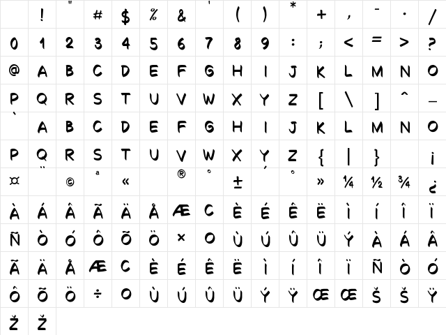 Decalk Regular Character Map Decalk Regular Character Map