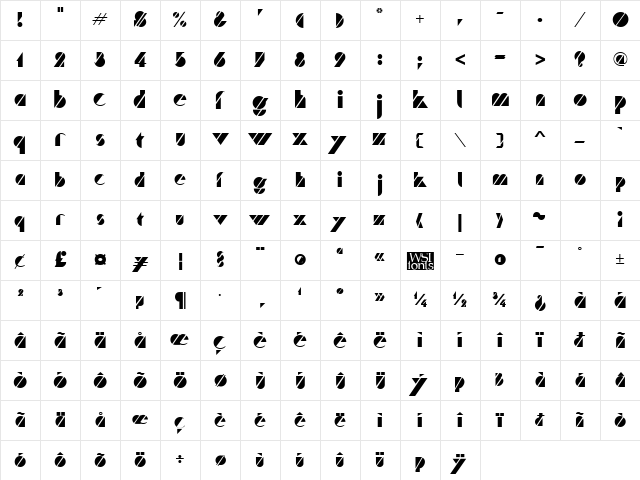Truffle Regular Character Map