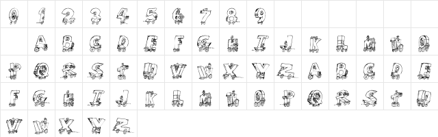 101! Motorin' Along Regular Character Map