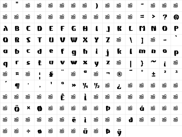 Atiku Black Regular Character Map Atiku Black Regular Character Map