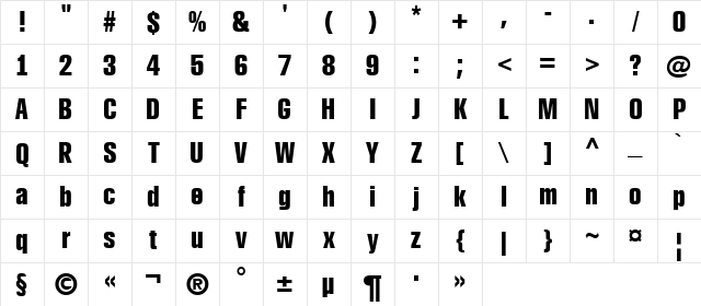 a_RubricaCn Bold Character Map