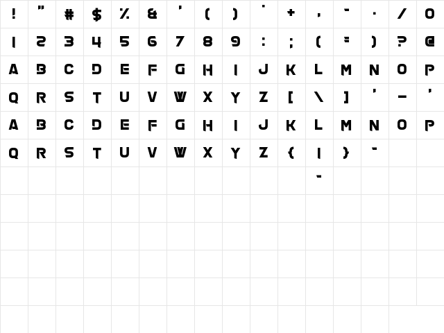 Off The Haze Regular Character Map Off The Haze Regular Character Map