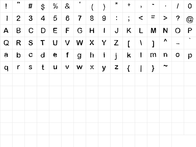 Pathfinder Bold Character Map Pathfinder Bold Character Map
