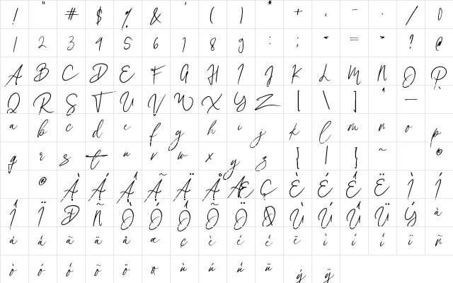 Wolussy Beauty Regular Character Map