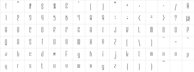 GauFontSpyLetter Regular Character Map