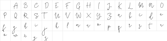 Corline Signature Regular Character Map