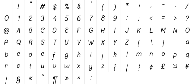 Chalk Marks Italic Character Map Chalk Marks Italic Character Map