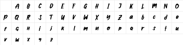 Ghosie demo Regular Character Map