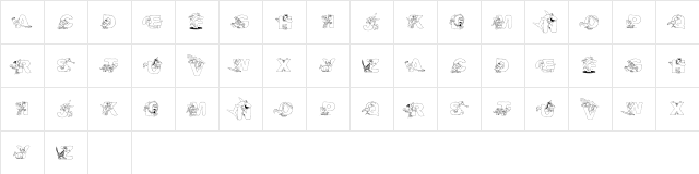 AbecedarianZoo Regular Character Map