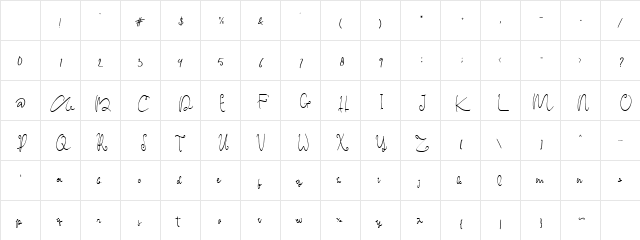 zaline Regular Character Map