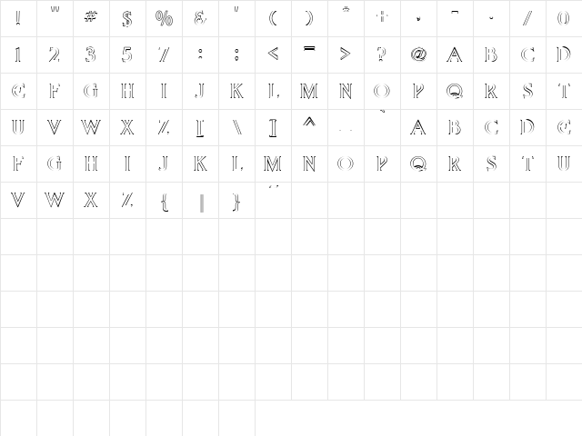 Patty 4 Regular Character Map Patty 4 Regular Character Map