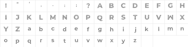 Biometro_gothic Regular Character Map Biometro_gothic Regular Character Map
