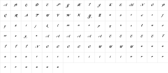 ANGELTEARS Regular Character Map ANGELTEARS Regular Character Map