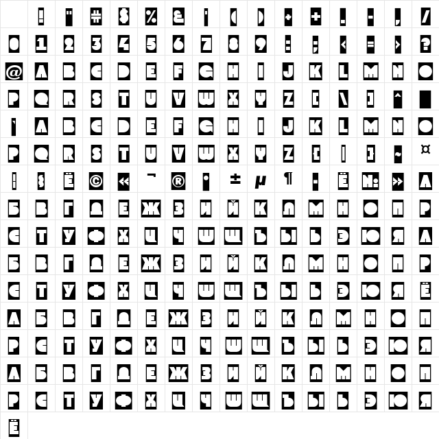 a_GrotoCm Normal Character Map