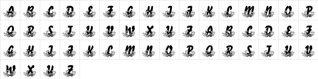 LMS Bed of Ivy and Ribbons Regular Character Map