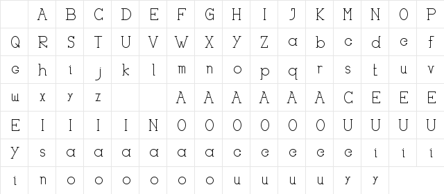 HASTON DEMO Regular Character Map HASTON DEMO Regular Character Map