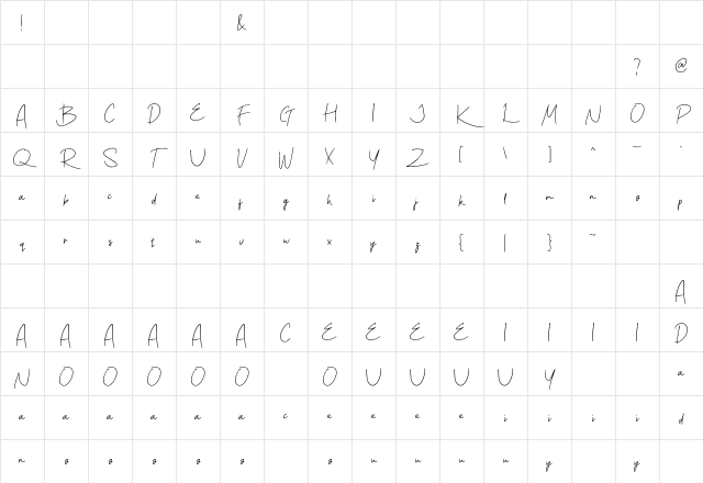 Minimalisty Demo Regular Character Map