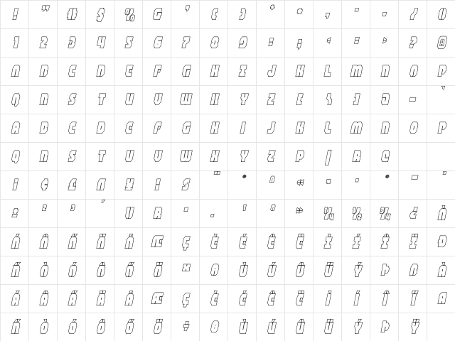 Shogunate Outline Italic Outline Italic Character Map Shogunate Outline Italic Outline Italic Character Map