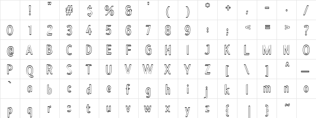 Burma Outline Regular Character Map