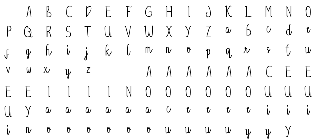 Gemintang Demo Regular Character Map Gemintang Demo Regular Character Map