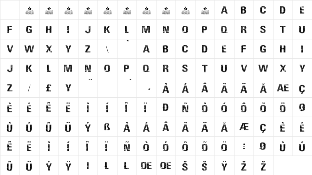 CREATURE Regular Character Map CREATURE Regular Character Map