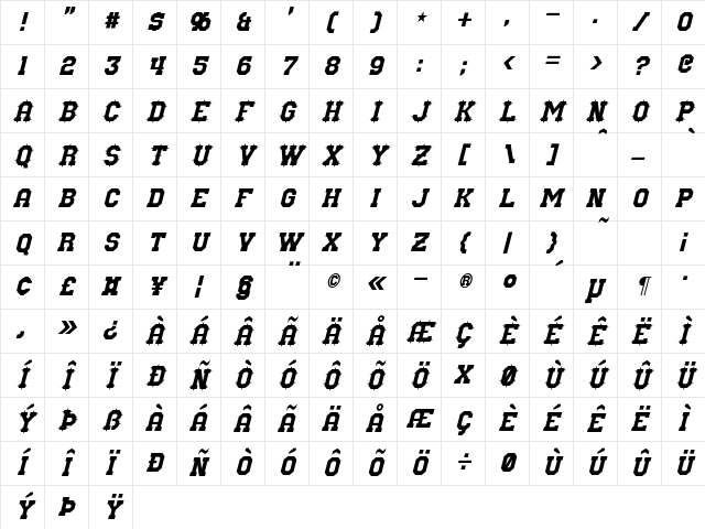 Nuffle Italic Character Map Nuffle Italic Character Map
