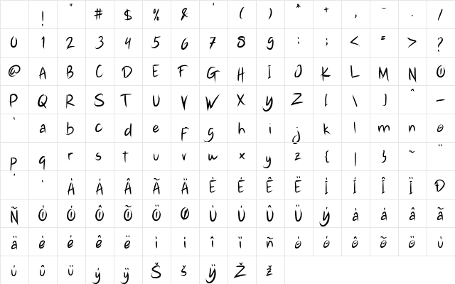 Hustle Hardcore Regular Character Map Hustle Hardcore Regular Character Map