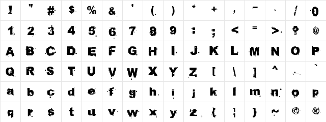 Prinks Regular Character Map