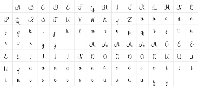 Callion Demo Regular Character Map